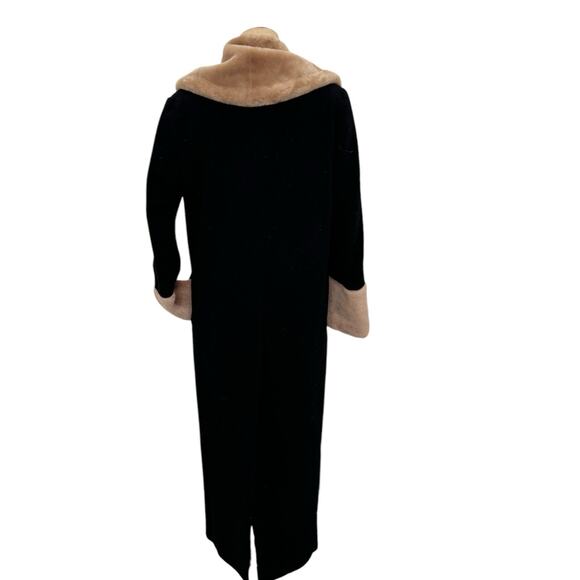 J. Peterman Co Coat Louise Brooks Black Cashmere Wool Women Flapper Maxi Size 4 - Picture 7 of 13